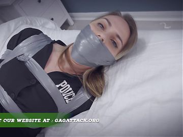 Chloe Toy - Blonde Officer Bound Tape Gagged Put in Bondage 