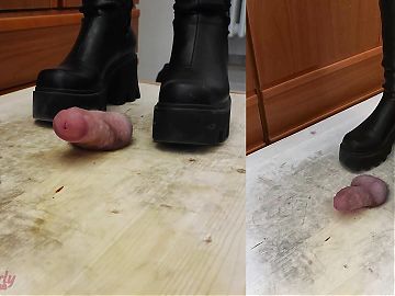 Chunky Aggressive Boots Hard Crushing Cock and Balls - CBT Bootjob Trample with TamyStarly